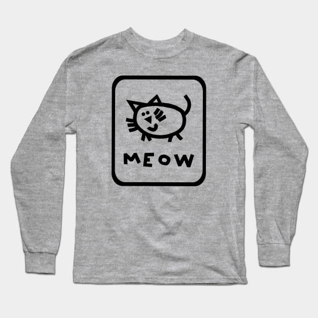 Self Portrait Cat Outline Long Sleeve T-Shirt by ellenhenryart